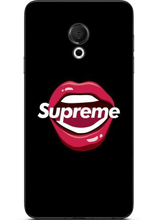 Чехол силиконовый для meizu 15 lite с картинкой губы supreme