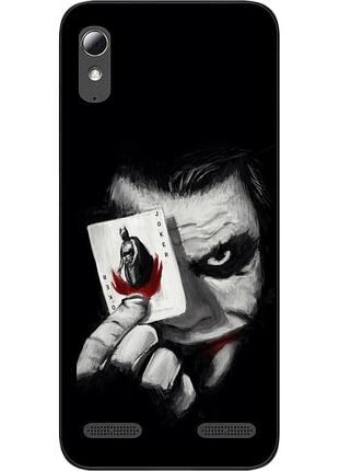 Силиконовый чехол для lenovo a6010 с картинкой джокер с картой