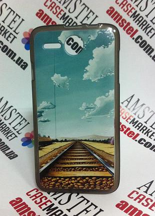 Силиконовый чехол бампер для lenovo a680 с картинкой дорога