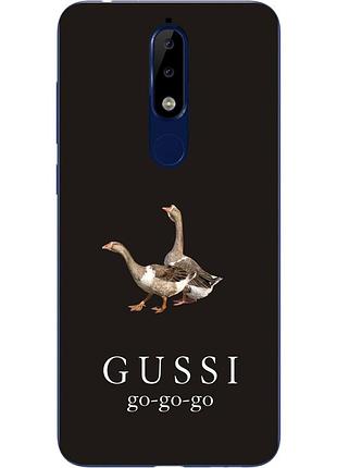 Антибендовый силиконовый чехол для nokia 5.1 2018 с картинкой gussi go go