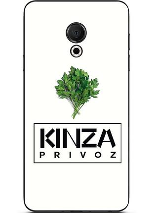 Антибрендовый силиконовый чехол для meizu 15 lite с картинкой kinza privoz