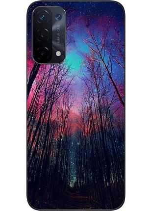 Чехол силиконовый epik для oppo a54 5g с картинкой лес космическое небо