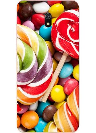 Силиконовый чехол бампер для xiaomi redmi 8a с картинкой конфеты