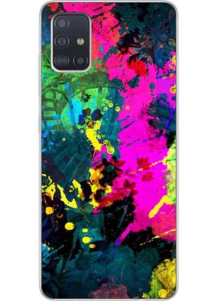 Силиконовый чехол бампер для samsung a51 2020 galaxy a515 с картинкой яркая абстракция