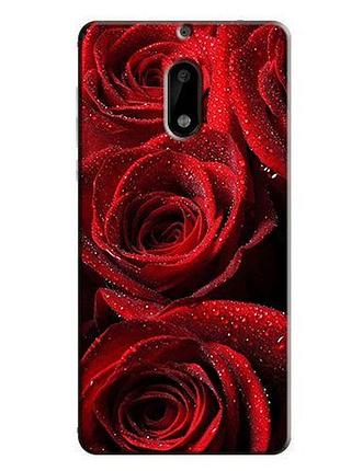 Силіконовий чохол накладка для nokia 6 з картинкою троянди