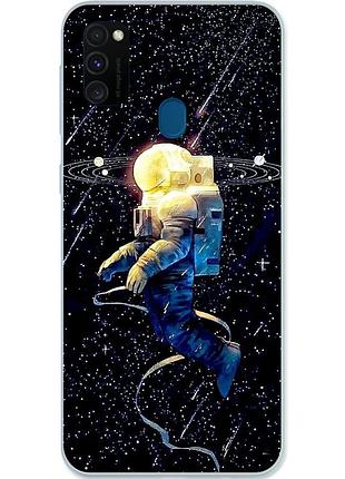 Силиконовый чехол с рисунком для samsung m30s galaxy m307f космонавт