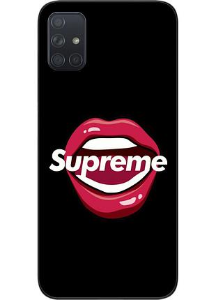Силіконовий чохол для samsung a71 galaxy a715f з картинкою губи supreme