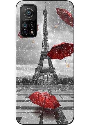 Бампер силиконовый чехол для xiaomi mi 10t с картинкой париж