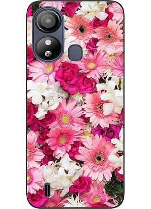 Силиконовый чехол бампер epik для zte blade l220 с картинкой нежные цветы