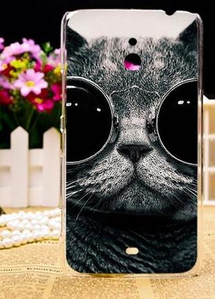 Силіконовий чохол накладка для nokia lumia 1320 з малюнком кіт