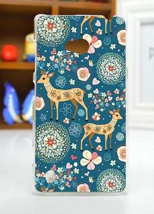 Чохол бампер з силікону для nokia lumia 720 з картинкою олені