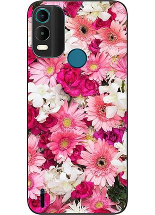 Силиконовый чехол бампер epik для nokia с21 plus с картинкой нежные цветы