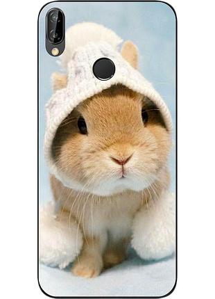Силиконовый чехол бампер для huawei p20 lite с картинкой зайка
