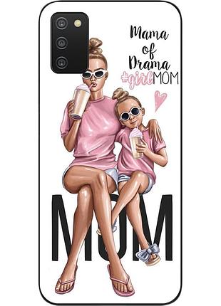 Бампер силиконовый чехол для samsung a03s galaxy a037 с картинкой мама