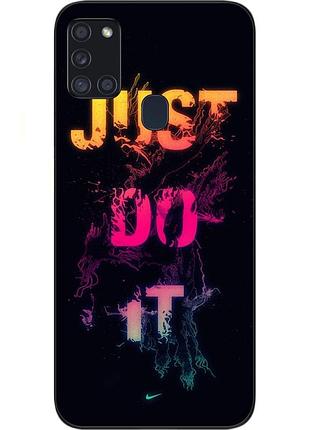 Силиконовый чехол для samsung a21s galaxy a217f с картинкой надпись
