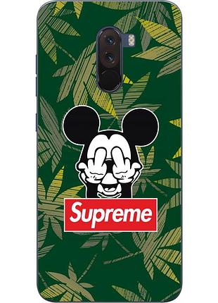 Силиконовый чехол для xiaomi pocophone f1 с картинкой микки маус supreme