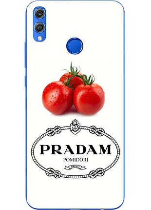 Антибрендовый силіконовий чохол для huawei honor 8x з картинкою pradam pomidori
