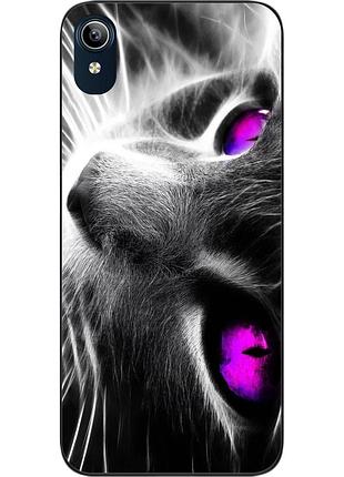 Силиконовый чехол для vivo y91c с картинкой красивый кот