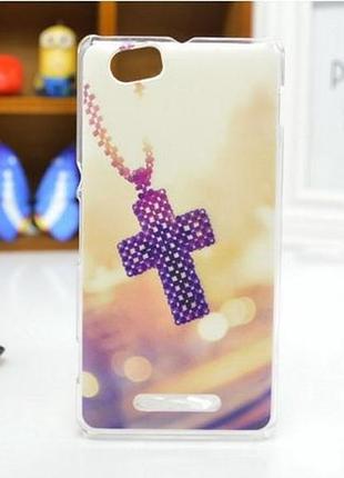 Силіконовий чохол бампер для sony xperia m c1905 з картинкою хрест