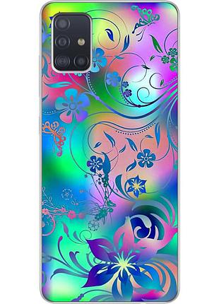 Чохол силіконовий для samsung a51 2020 galaxy a515 з картинкою квітковий візерунок
