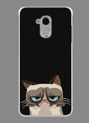 Чехол с картинкой (силикон) для zte blade v7 lite котяра