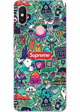 Чехол бампер для xiaomi redmi s2 с принтом креатив supreme