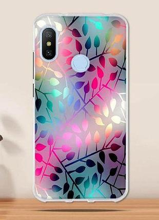 Силиконовый чехол накладка с принтом для xiaomi mi a2 / mi 6x листья