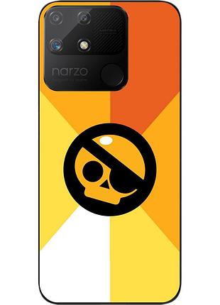 Чехол силиконовый epik для realme narzo 50a с картинкой бравл череп