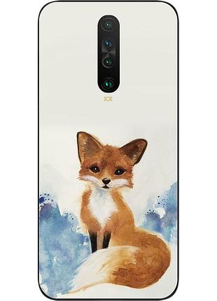 Силиконовый чехол для xiaomi redmi k30 с картинкой лиса