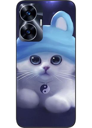 Бампер силіконовий чохол epik для realme c55 з картинкою котик