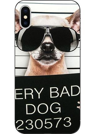 Чохол силіконовий для iphone xs з картинкою bad dog