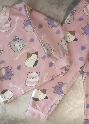 Squishmallows піжама футер з начосом для дівчинки на зріст 98 - 104 см