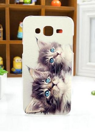 Чехол силиконовый бампер для samsung galaxy j5 j500h с рисунком - два котенка