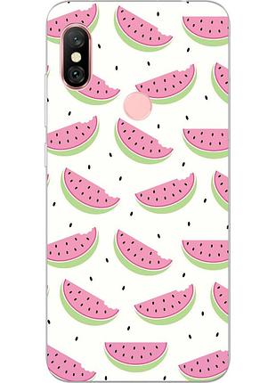 Силіконовий чохол для xiaomi redmi note 6 pro з картинкою кавун