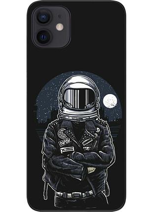 Силиконовый чехол для iphone 12 с картинкой космонавт и луна