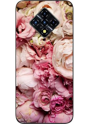 Чохол силіконовий для infinix zero 8 з картинкою півонії