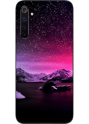 Силиконовый чехол бампер для realme 6 pro с картинкой звезды