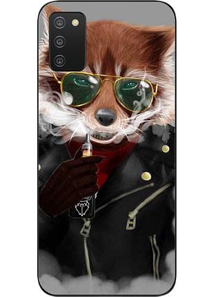 Силиконовый чехол для samsung a03s galaxy a037 с картинкой крутой енот