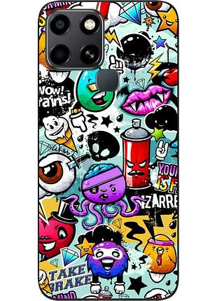 Силиконовый чехол epik для infinix smart 6 с картинкой стикеры