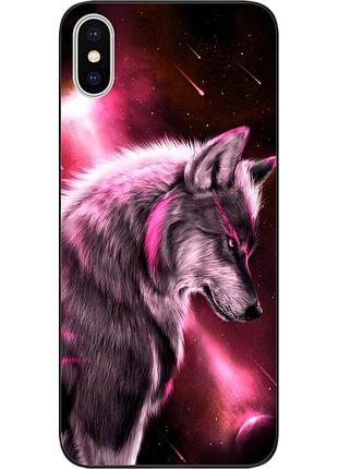 Силиконовый чехол для iphone x с картинкой волк