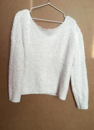 Білий over size светр h&m
