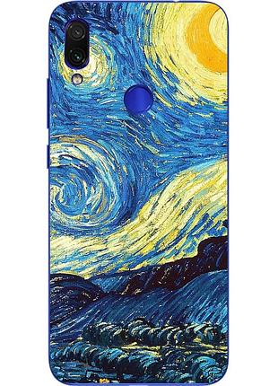 Чохол силіконовий для xiaomi redmi note 7 з картинкою місячна ніч