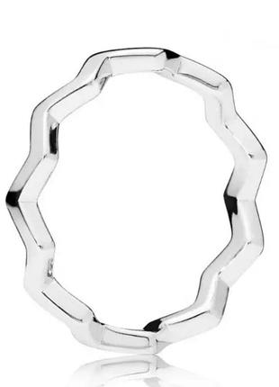 Серебряное кольцо пандора зигзаг р.16,5 pandora 5