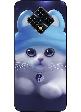 Бампер силиконовый чехол для infinix zero 8 с картинкой котик