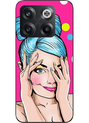 Силиконовый чехол epik для oneplus 10t с картинкой девушка поп арт