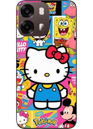 Бампер силіконовий чохол epik для oppo a6s з принтом мультяшний всесвіт hello kitty