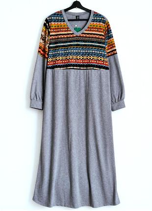 Довга сукня з орнаментом shein