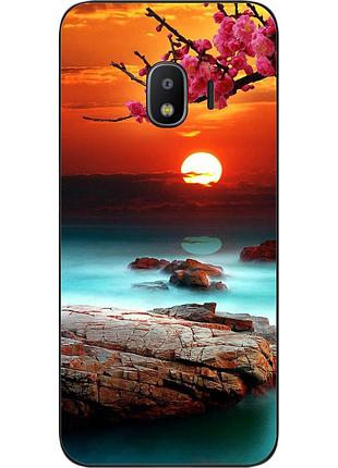 Силіконовий чохол для samsung j2 2018 galaxy j250 з картинкою гарний захід сонця