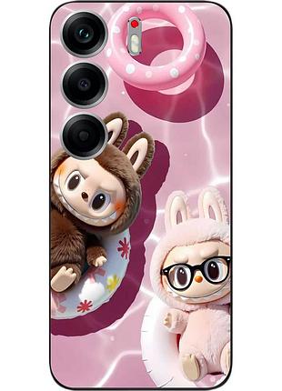 Силиконовый чехол epik для tecno camon 40 (cm5) с изображением лабубу бассейн