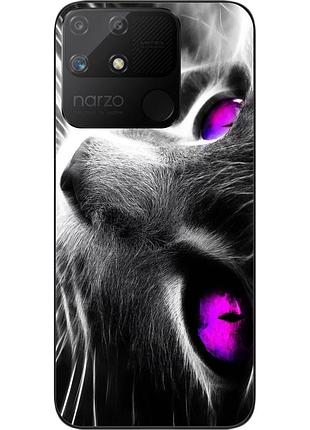 Силиконовый чехол epik для realme narzo 50a с картинкой красивый кот